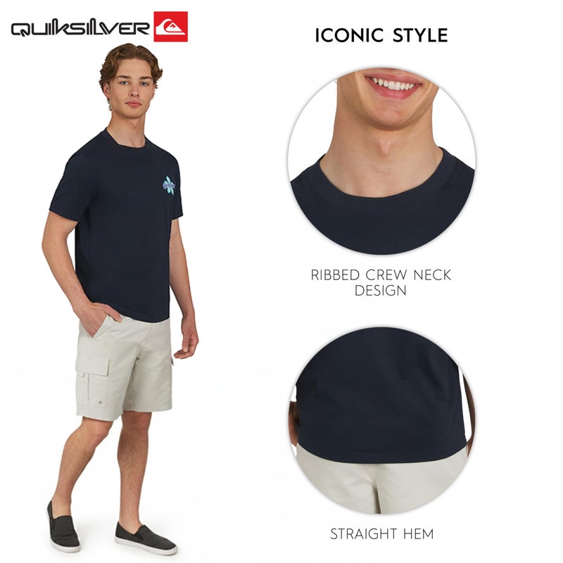QUIKSILVER تي شيرت كوتون ناعم للرجال من كويكسيلفر، مقاس عادي، أكمام قصيرة، لون إكليبس، XX-Large - Image 5