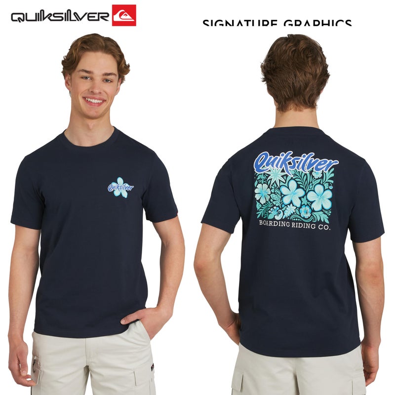 QUIKSILVER تي شيرت كوتون ناعم للرجال من كويكسيلفر، مقاس عادي، أكمام قصيرة، لون إكليبس، XX-Large - Image 2