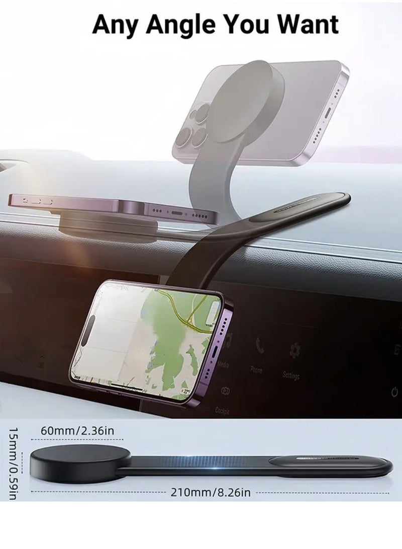 ذراع ألمنيوم قابل للثني حامل هاتف مغناطيسي للسيارة لجميع الهواتف المدعومة - Image 1