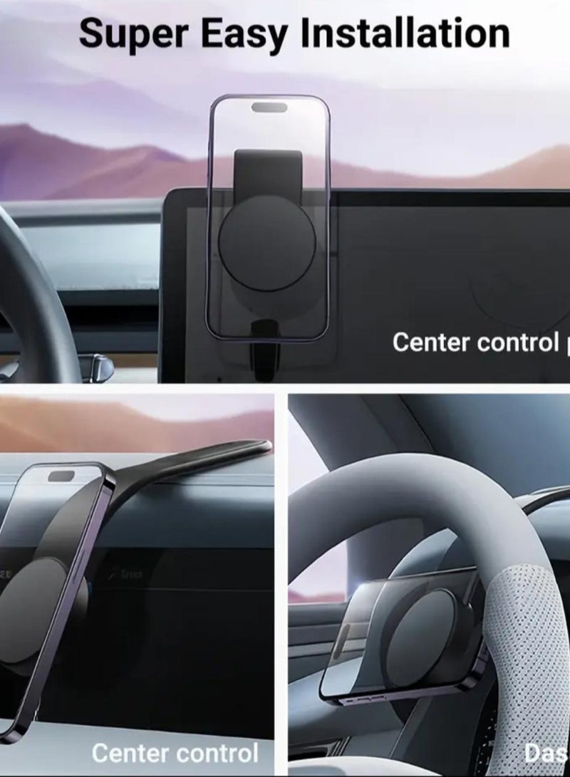 ذراع ألمنيوم قابل للثني حامل هاتف مغناطيسي للسيارة لجميع الهواتف المدعومة - Image 3