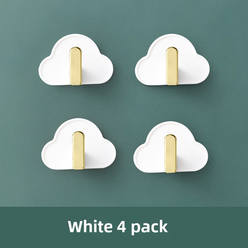 Cloud L-Shaped Wall Hooks No-Drill Adhesive White White