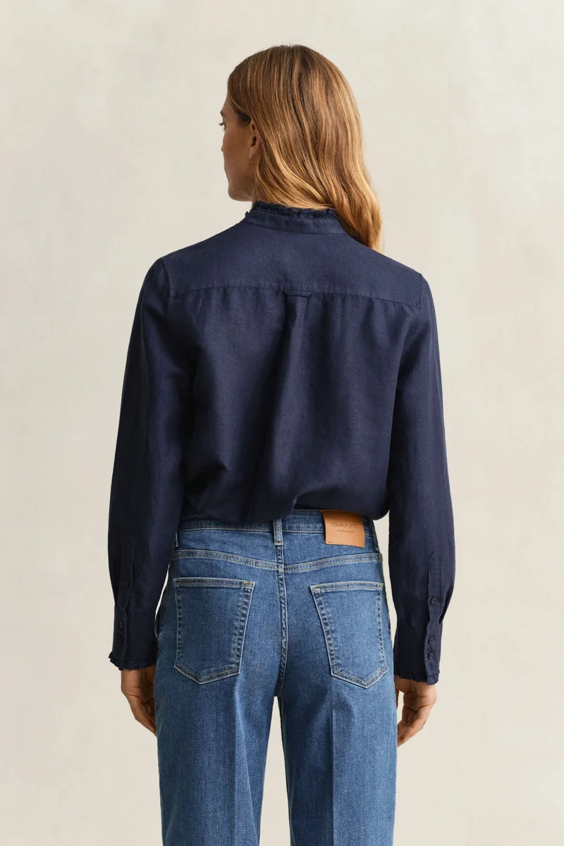 Gant  Frilly Linen Blend Blouse for Women | Best Price UAE