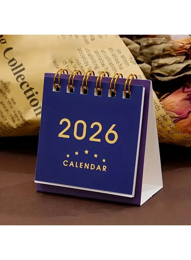تقويم مكتبي صغير وردي لعام 2026 - مخطط أسبوعي وشهري غير مؤرخ مع علامات تبويب - Image 4