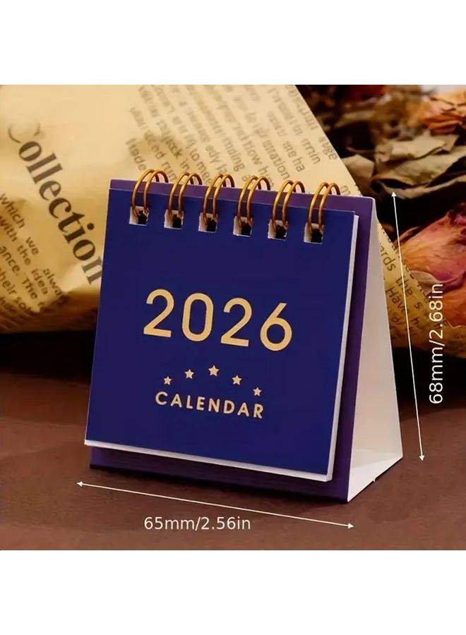 تقويم مكتبي صغير وردي لعام 2026 - مخطط أسبوعي وشهري غير مؤرخ مع علامات تبويب - Image 2