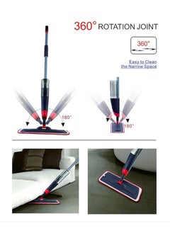 Generic Stainless Steel Flat Spray Mop | 360 Degree Flexible & Mobile Mop Head | Microfiber Cleaning Mop With Refillable Tank & Spray Nozzle Suitable For Hardwood, Laminate, Ceramic, Vinyl, Tile, & More  - Image 4