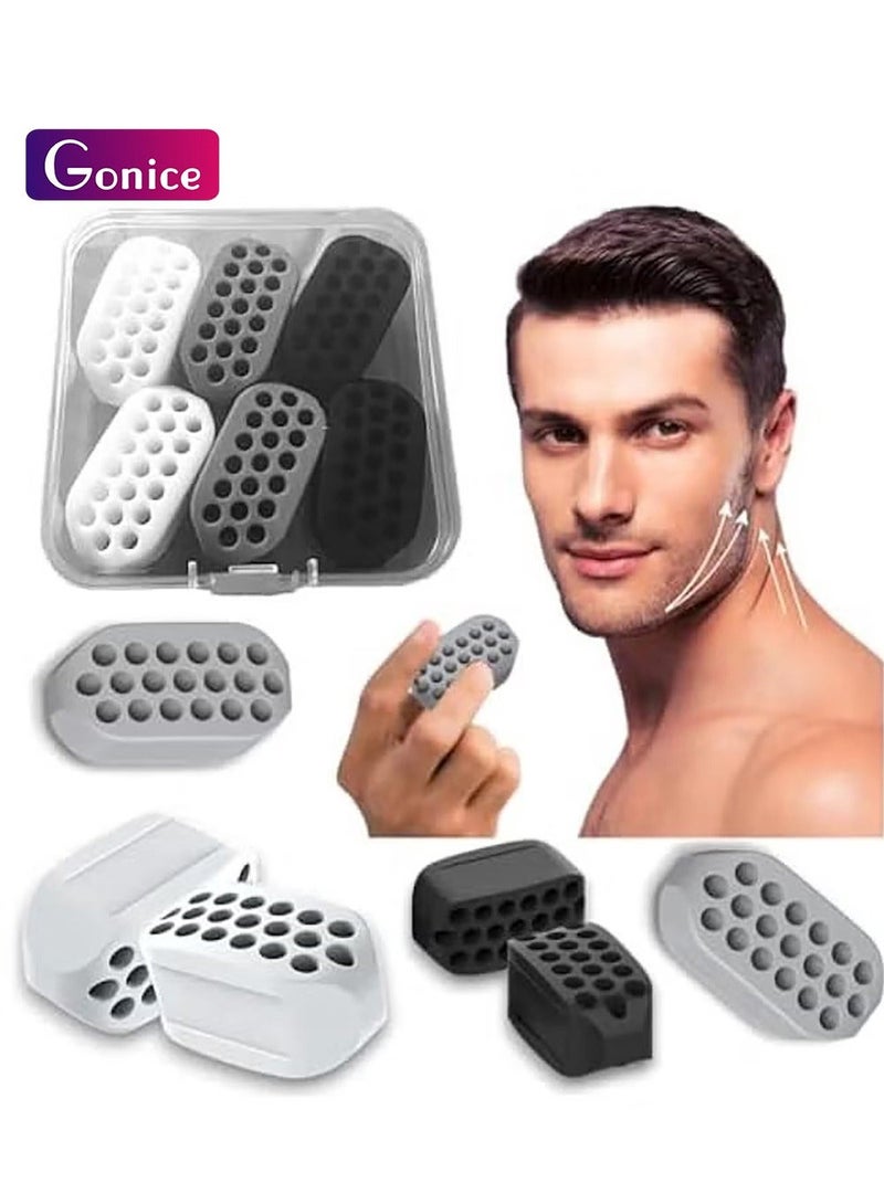 Gonice 6Pcs Jaw Exerciser for Man and Woman 3 Resistance Levels BPA Free Silicone Jaw Exerciser Gum Tablets Jaw Trainer & Jaw Exerciser Shaper for Beginner, Intermediate & Advanced Users - Image 1