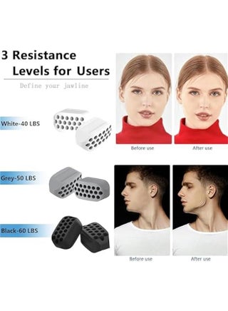 6Pcs Jaw Exerciser for Man and Woman 3 Resistance Levels BPA Free Silicone Jaw Exerciser Gum Tablets Jaw Trainer & Jaw Exerciser Shaper for Beginner, Intermediate & Advanced Users - view 4