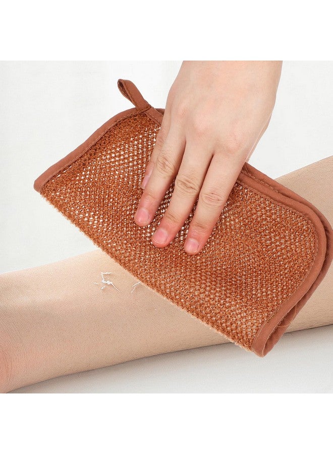 لوروز منشفة تقشير للوجه مكونة من 8 قطع، منشفة استحمام معلقة، إسفنجة شبكية أفريقية، منشفة غسيل البشرة، مزيل مكياج الوجه للظهر والركبة - Image 5