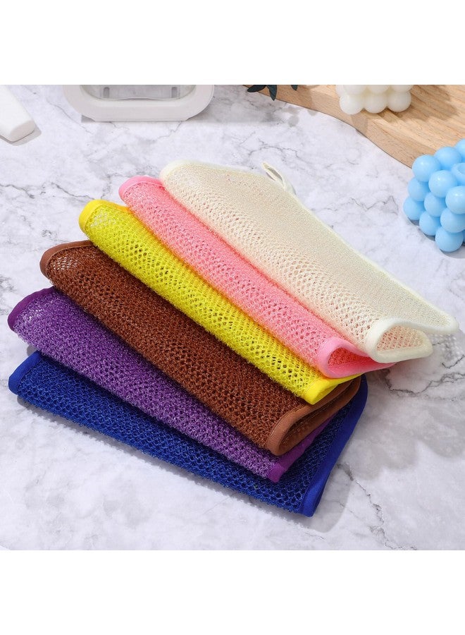 لوروز منشفة تقشير للوجه مكونة من 8 قطع، منشفة استحمام معلقة، إسفنجة شبكية أفريقية، منشفة غسيل البشرة، مزيل مكياج الوجه للظهر والركبة - Image 3