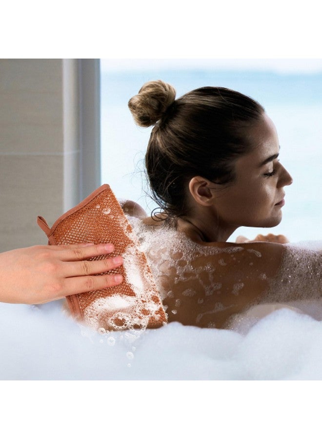 لوروز منشفة تقشير للوجه مكونة من 8 قطع، منشفة استحمام معلقة، إسفنجة شبكية أفريقية، منشفة غسيل البشرة، مزيل مكياج الوجه للظهر والركبة - Image 2