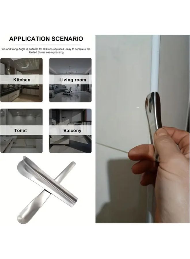 2Pcs Heavy Duty Metal Tile Spatula Scraper Set Grout Removal Tool DIY Professional - Image 3