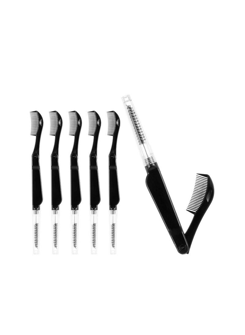 Captaintech Folding Eyelash Comb 6 Pieces, Eyebrow Comb Teeth Eyelash Separator Eyebrow Brushes Professional Tool for Define Lash & Brow - Image 1