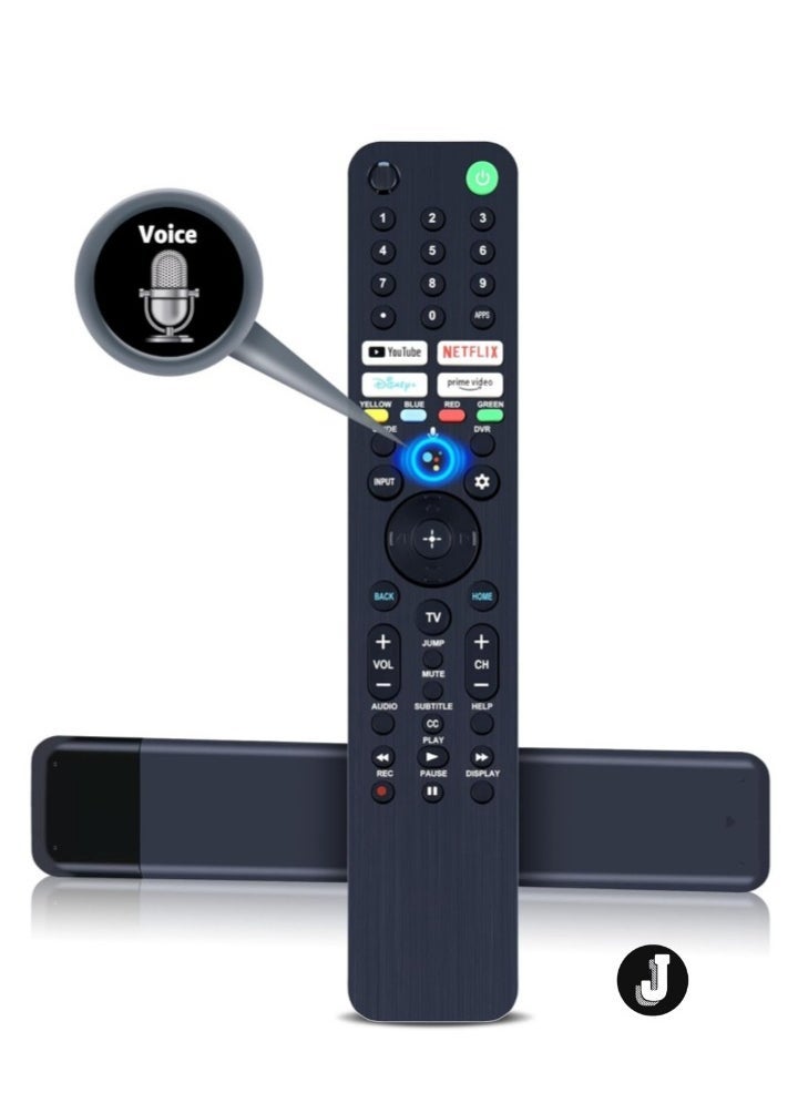 JAJEEK RMF-TX520U جهاز التحكم عن بُعد الصوتي لتلفاز سوني برافيا OLED/LED 4K/8K UHD الذكي – أزرار وصول سريع ليوتيوب، نتفليكس، ديزني+، برايم فيديو - Image 1