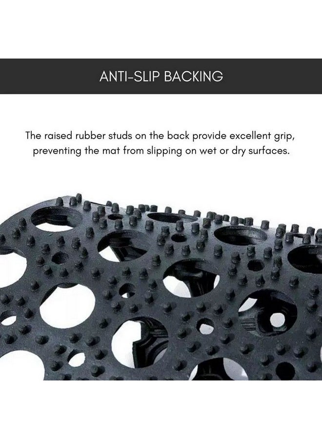 لوانس سجادة باب مطاطية بتصميم خلايا سداسية متشابكة مستطيلة الشكل باللون الأسود مقاس 40 × 60 سم 8615495 - Image 3