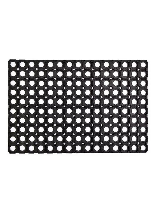 لوانس سجادة باب مطاطية بتصميم خلايا سداسية متشابكة مستطيلة الشكل باللون الأسود مقاس 40 × 60 سم 8615495 - Image 1