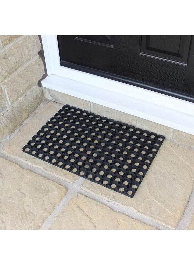 لوانس سجادة باب مطاطية بتصميم خلايا سداسية متشابكة مستطيلة الشكل باللون الأسود مقاس 40 × 60 سم 8615495 - Image 5