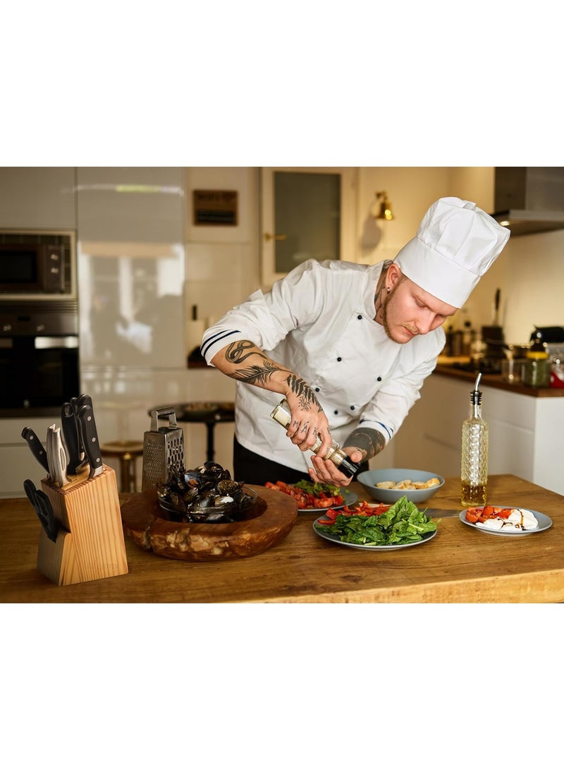 حامل سكاكين خشبي من حامل سكاكين خشبي 6 فتحات مبراة بفتحة مقص حامل سكاكين مطبخ كبير بدون سكاكين - Image 3