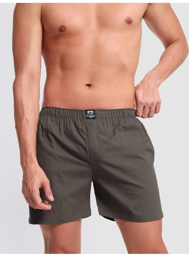 بيونغ بوكسر رجالي رمادي سادة