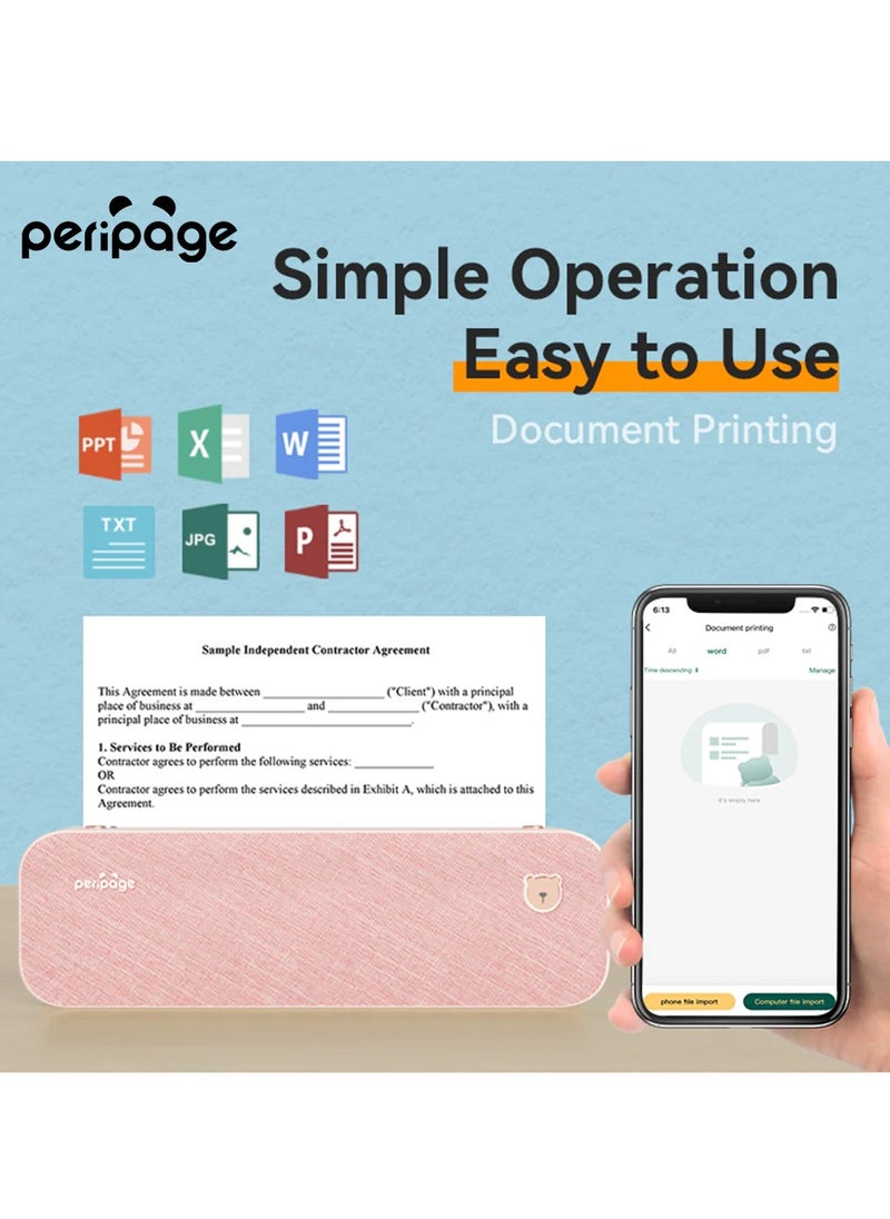 PeriPage PeriPage A40 Portable Thermal Printer Inkless Wireless Mobile PDF Photo Printer  - Image 2