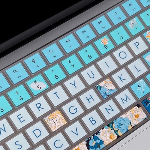 WSLUCKO Keyboard Cover Skin for 2021-2024 MacBook Pro 14/16 (A2442 A2485 A3112 A3401 A3403 A2992 A2779 A2780 A2991 A2918 M1/M2/M3 M4) & MacBook Air 13.6''/15'' (A2681 A3113 A2941 A3114), Peony - Image 3