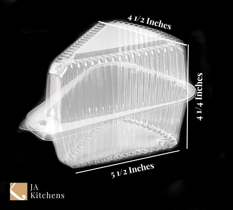 JA Kitchens Hinged  Clear Single-Slice Pie/Cake/Cheesecake Container (High Dome Lid) - 20 Pieces - Image 4