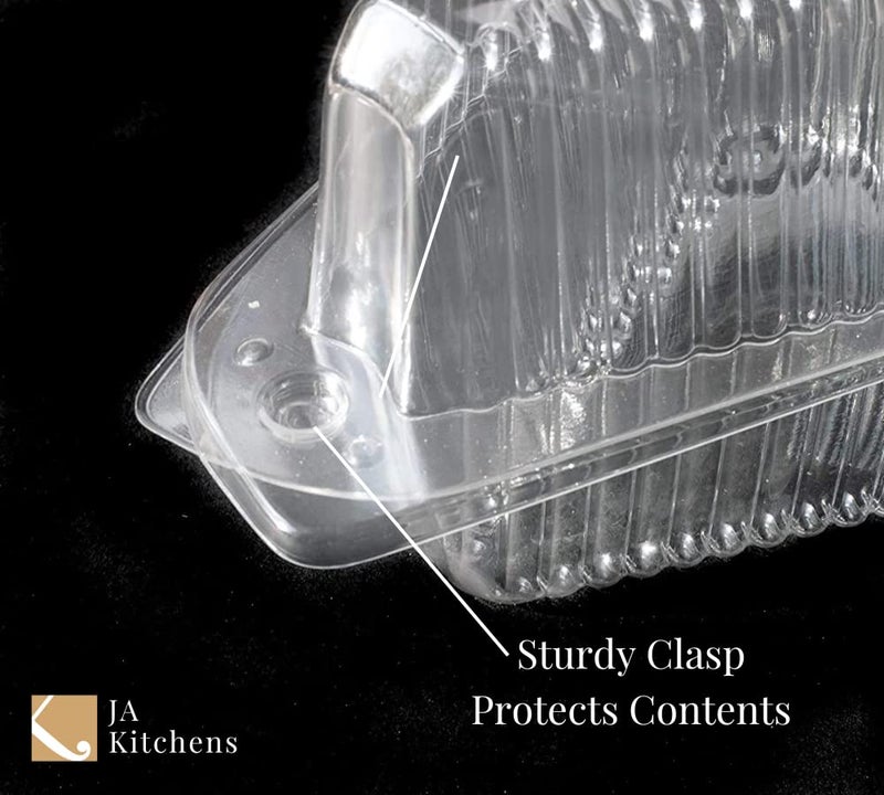 JA Kitchens Hinged  Clear Single-Slice Pie/Cake/Cheesecake Container (High Dome Lid) - 20 Pieces - Image 5