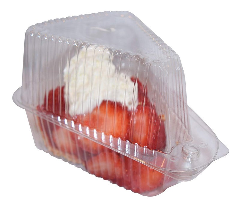 JA Kitchens Hinged  Clear Single-Slice Pie/Cake/Cheesecake Container (High Dome Lid) - 20 Pieces - Image 2