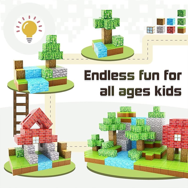 VTERLY Magnetic Blocks, 100PCS Game-Based Magnets Cubes, Magnetic Building Blocks STEM Montessori Sensory Toys for 6+ Year Old Boys Girls Birthday for Kids - Image 5