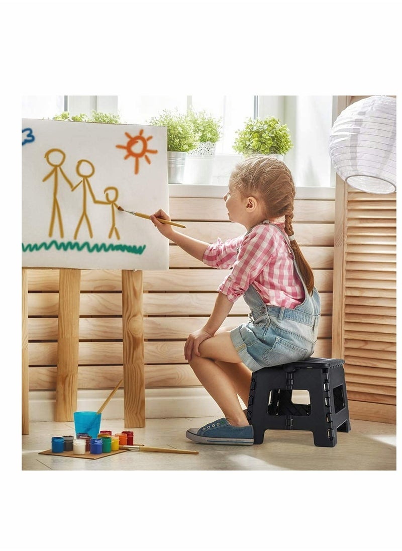 KASTWAVE Folding Step Stool -  Lightweight Step Stool Sturdy Enough Opens Easy with One Flip Great for Kitchen, Bathroom, Bedroom, Kids or Adults - Black  - Image 2