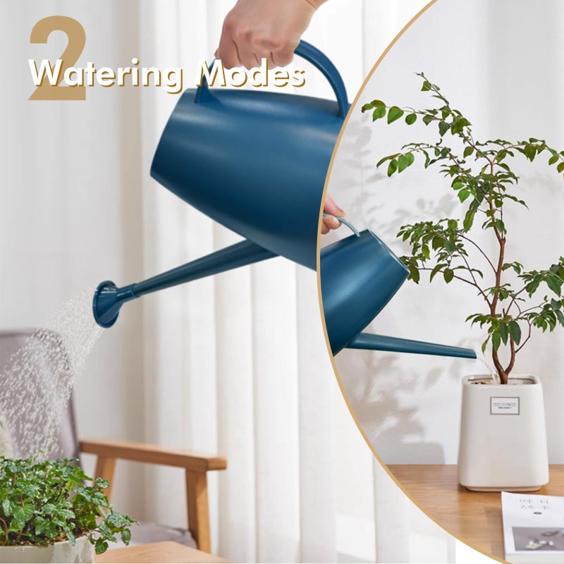 Etarewilt Watering Can for Indoor Outdoor Plants, Modern Small Watering Cans with Removable Nozzle, Long Spout Watering Can for Indoor Bonsai Plants Garden Flowers 1/2 Gallon 1.8L 60OZ (Dark Blue) - Image 2