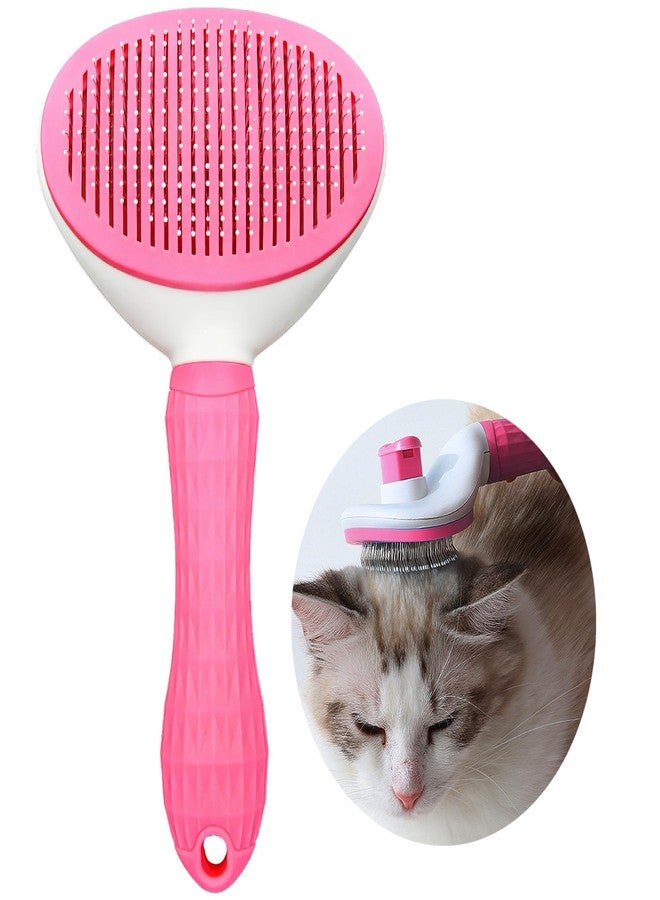 ABAJI Dog Cat Brush Self Cleaning Slicker with Massage Rounded Particles Removes Loose Hair Tangles,Skin Friendly Washable - Image 1