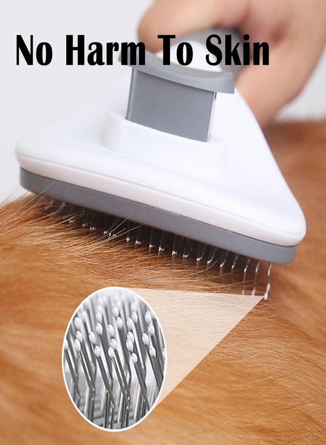 ABAJI Dog Cat Brush Self Cleaning Slicker with Massage Rounded Particles Removes Loose Hair Tangles,Skin Friendly Washable - Image 4