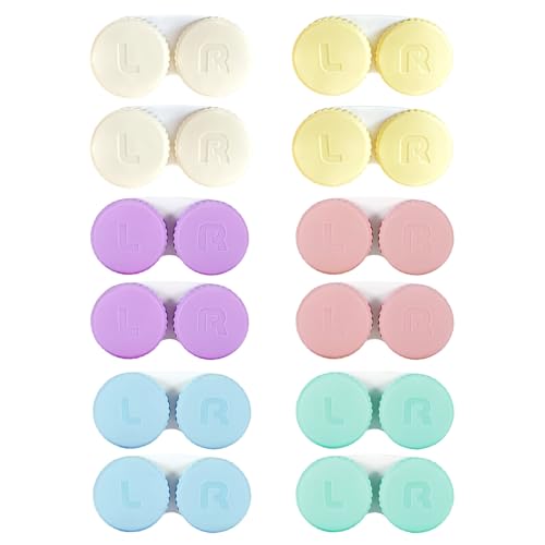 YKuzLx 12 Pack Contact Lens Case, Portable Contact Case for Travel Outdoor Home Office Dormitory and Daily Use,Colorful - Image 1
