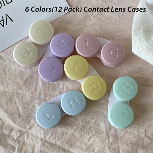 YKuzLx 12 Pack Contact Lens Case, Portable Contact Case for Travel Outdoor Home Office Dormitory and Daily Use,Colorful - Image 3