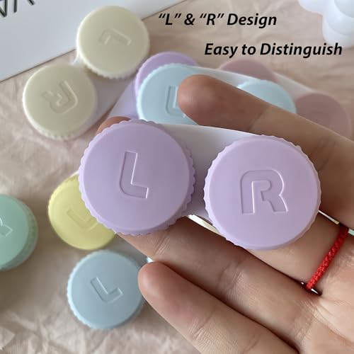 YKuzLx 12 Pack Contact Lens Case, Portable Contact Case for Travel Outdoor Home Office Dormitory and Daily Use,Colorful - Image 2