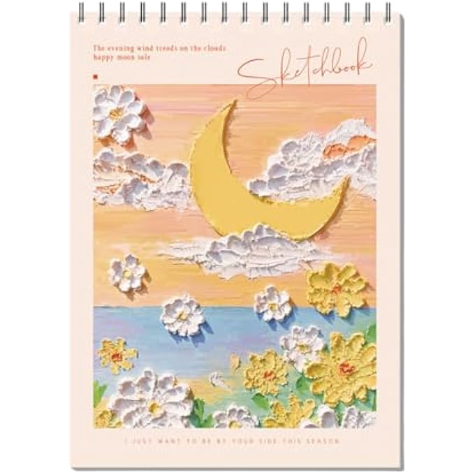 SKETCH BOOK SPIRAL BOUND 8X11.5 INCH - 90 PAGES 100GSM ACID-FREE DRAWING PAD FOR ARTISTS, KIDS, ADULTS (ORANGE) - Image 1