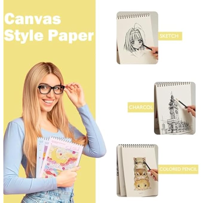 SKETCH BOOK SPIRAL BOUND 8X11.5 INCH - 90 PAGES 100GSM ACID-FREE DRAWING PAD FOR ARTISTS, KIDS, ADULTS (ORANGE) - Image 5