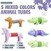 Boxgear 5Pack Pop Tubes Mixed Animal Fidget Toys AnimalTubes for Toddlers Cute Animal Sensory Fidget Toys for Girls and Boys StressRelief Pop Sound Spring Toddler Toys - Image 4
