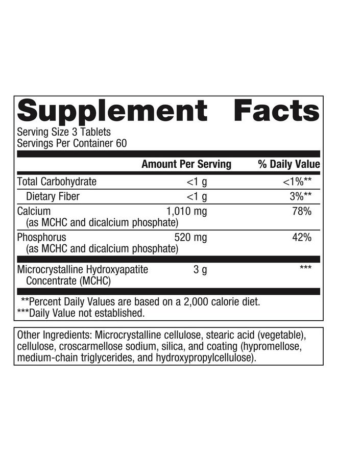 Metagenics Bone Builder Extra Strength - Calcium Supplement Supports Bone Health* - High Calcium Content for Bone Health* - with Phosphorus - Gluten-Free & Non-GMO - 180 Tablets - 60 Servings