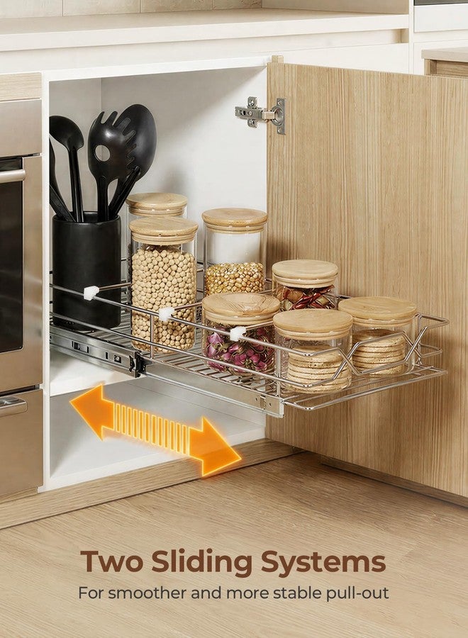 FOHERE Pull Out Cabinet Organizer 11.6" x 21", Slide Out Cabinet Organizer for Kitchen Organizers and Storage, Slide Out Drawers for Kitchen Cabinets - Image 4