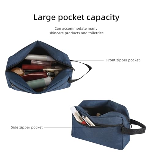 Icramsy Travel Toiletry bag Toiletry bag for women men Hanging Cosmetic bag Travel accessories for Women Men (Navy blue) - Image 3