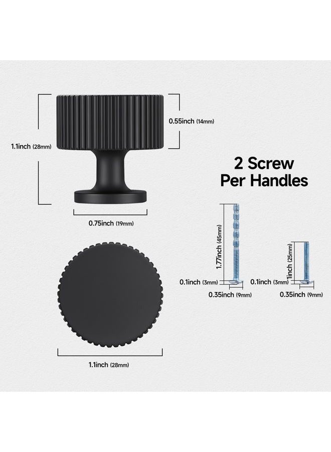 FAPUAL 10 Pack Matte Black Cabinet Knobs for Kitchen Cabinets and Dresser Drawers，Round Single Hole Hardware Handles Pulls，Cupboard Drawer Knob - Image 2