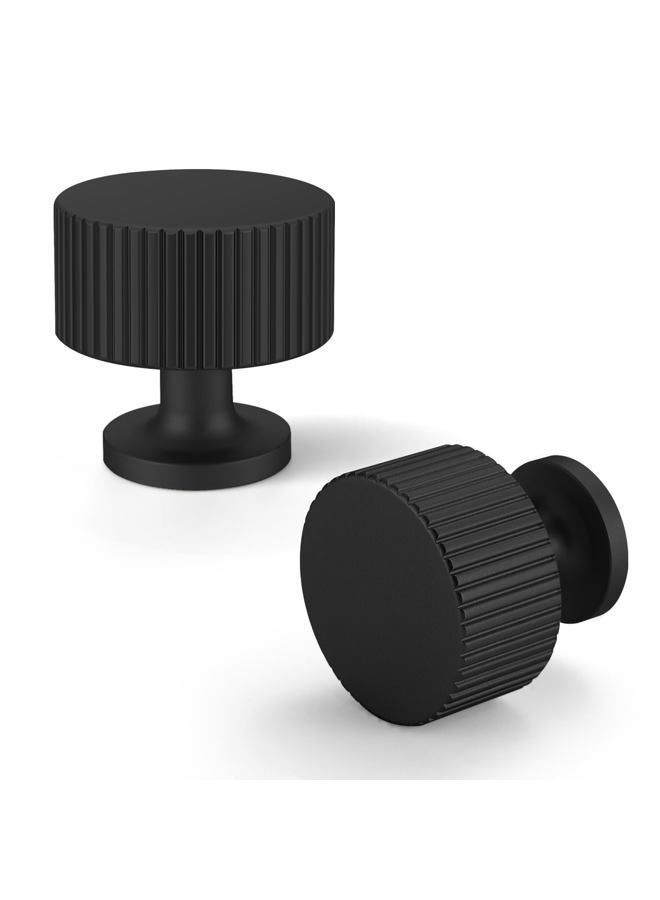 FAPUAL 10 Pack Matte Black Cabinet Knobs for Kitchen Cabinets and Dresser Drawers，Round Single Hole Hardware Handles Pulls，Cupboard Drawer Knob - Image 1