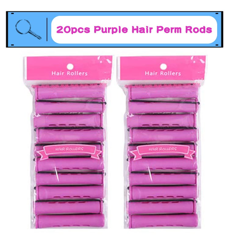 Alimiriam 20pcs Women's Perm Rods Set for Natural Hair: 2 Sizes Cold Wave Hair Rollers for Curling and Styling All Hair Lengths - DIY Hairdressing Tools (Purple) - Image 2