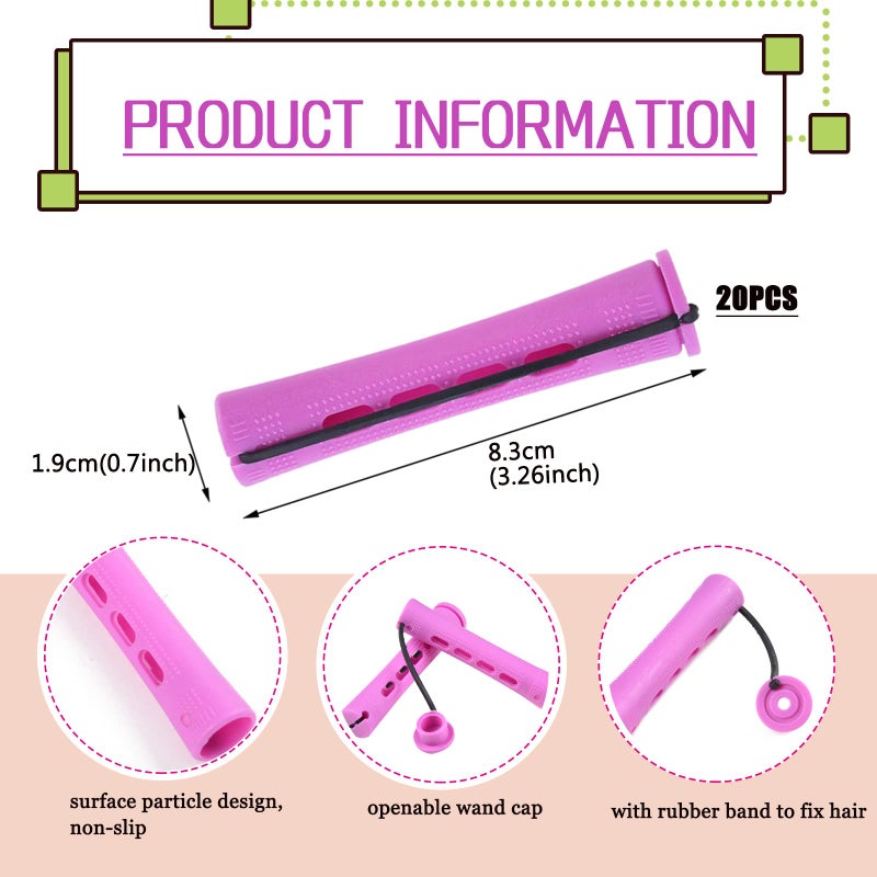 Alimiriam 20pcs Women's Perm Rods Set for Natural Hair: 2 Sizes Cold Wave Hair Rollers for Curling and Styling All Hair Lengths - DIY Hairdressing Tools (Purple) - Image 3