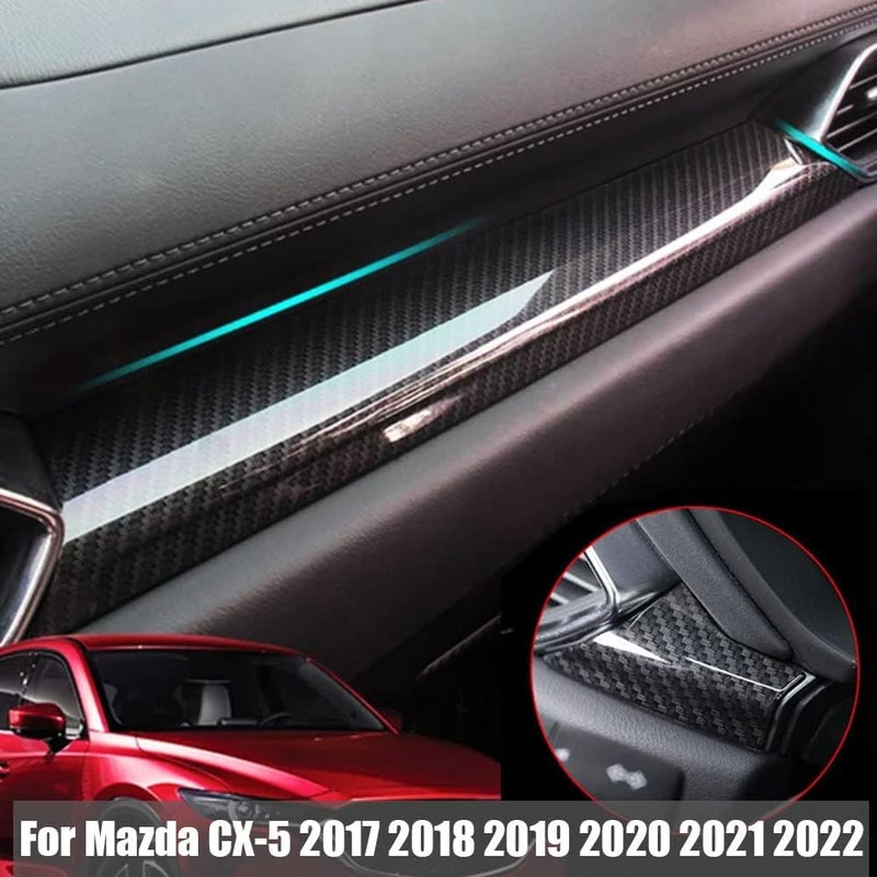 BOYOUS 3PCS ABS Carbon Fiber Center Console Dash Board Panel Trim for Mazda CX-5 (2017-2022) - Image 2