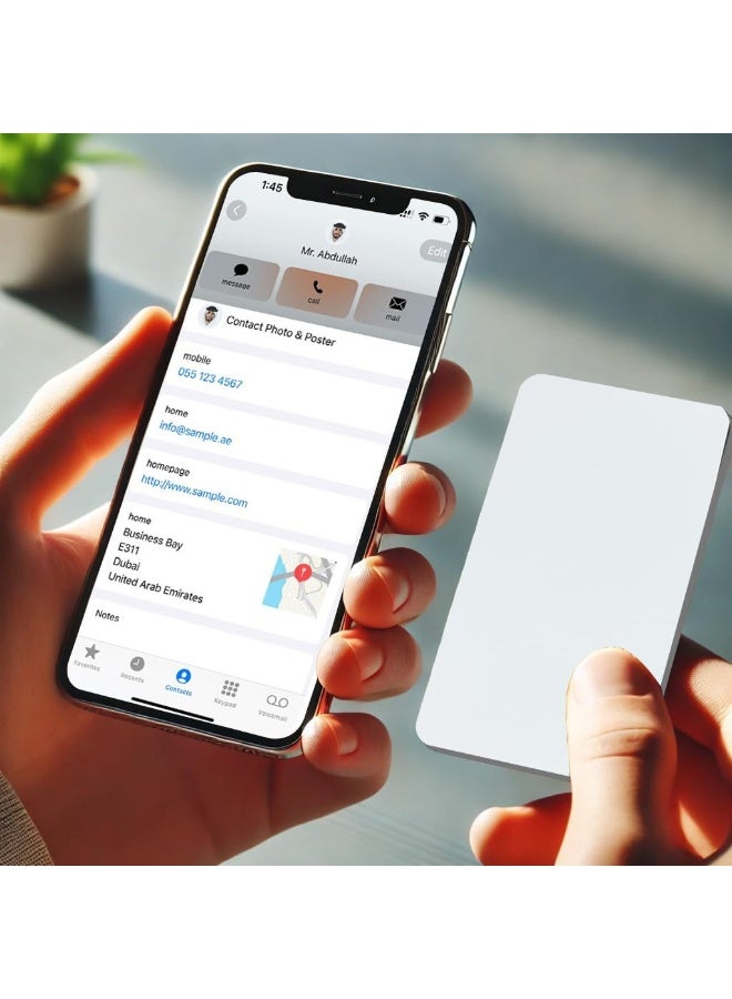 فيرست برو بطاقات أعمال معدنية بتقنية NFC عبوتان – من الفولاذ المقاوم للصدأ الفاخر، شريحة NTAG216 مخفية، مجموعة بطاقات رقمية للاتصال - Image 2