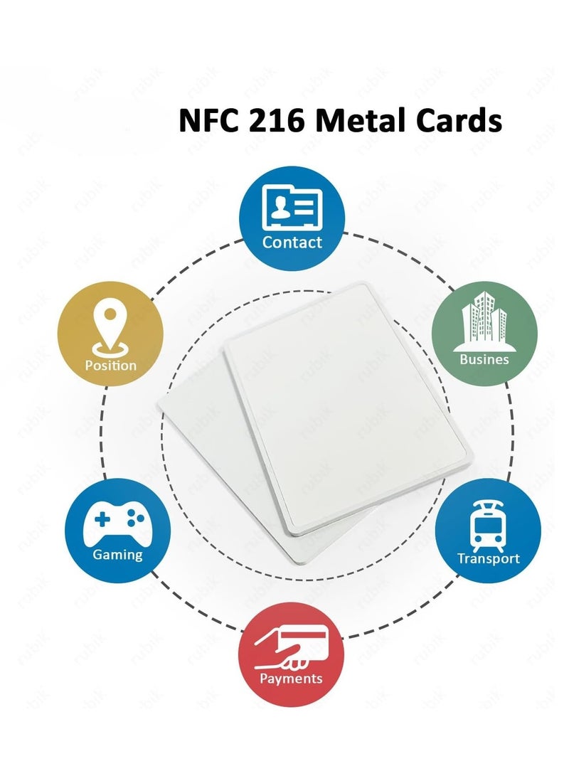 فيرست برو بطاقات أعمال معدنية بتقنية NFC عبوتان – من الفولاذ المقاوم للصدأ الفاخر، شريحة NTAG216 مخفية، مجموعة بطاقات رقمية للاتصال - Image 4