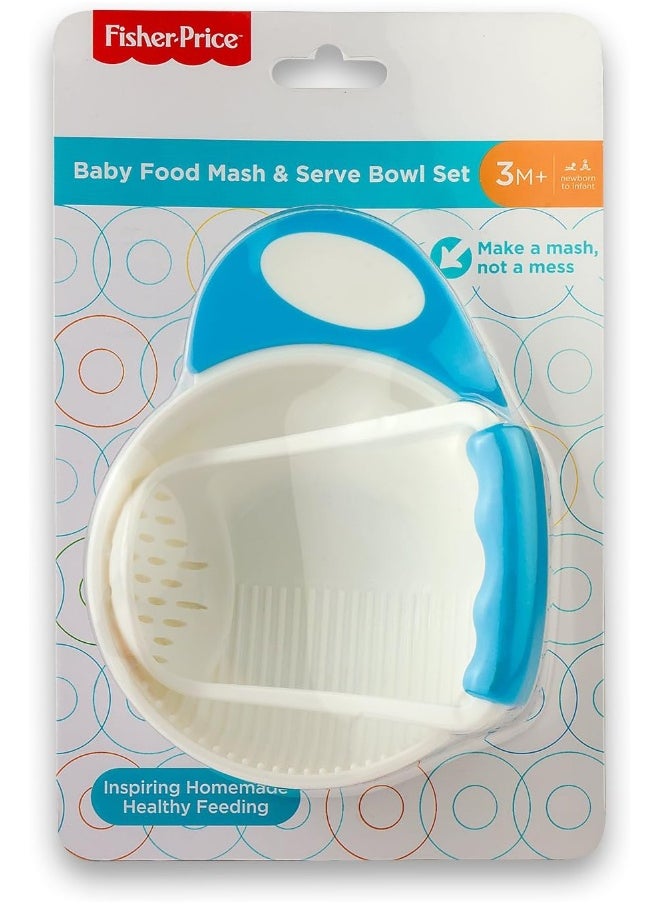 Fisher-Price Baby Food Mash and Serve Bowl Set - Blue