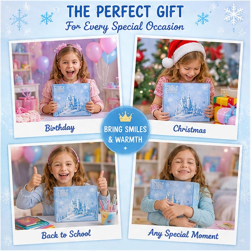 SHAHNARO Unicorn Toys for Girls Age 6–10 | Star Gift Box Set for Girls | Birthday Gifts for Girl | Baby Gift Set with Blue Blanket, Eye Mask, Notebook, and Tumbler (Blue) - Image 5